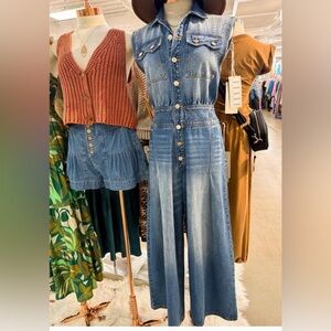 Eesome Light Blue Denim jumpsuit